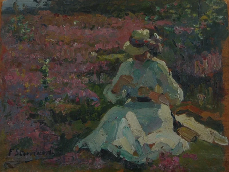 1862-Fernand Stiévenart - Donna nel prato